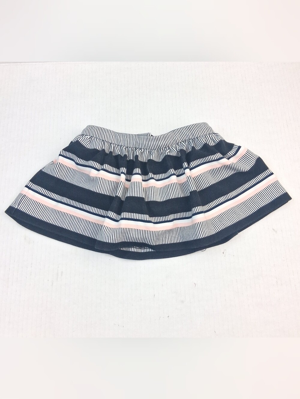 Kate Spade Pink Black White Stripe Gold Zipper Skirt 12M